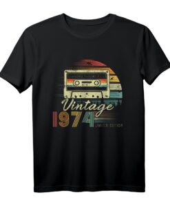 Vintage 1974 Retro Kassette 48. Geburtstag T-Shirt - Legendäres Jubiläumsdesign für 48 Jahre alt Feier