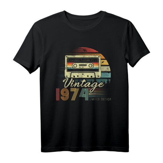 Vintage 1974 Retro Kassette 48. Geburtstag T-Shirt - Legendäres Jubiläumsdesign für 48 Jahre alt Feier