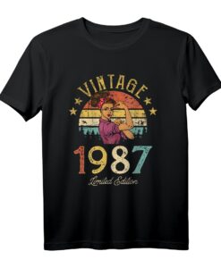 Vintage 1987 Made in 1987 34. Geburtstag T-Shirt für Frauen und Männer - Limitierte Retro Auflage für den besonderen Geburtstag
