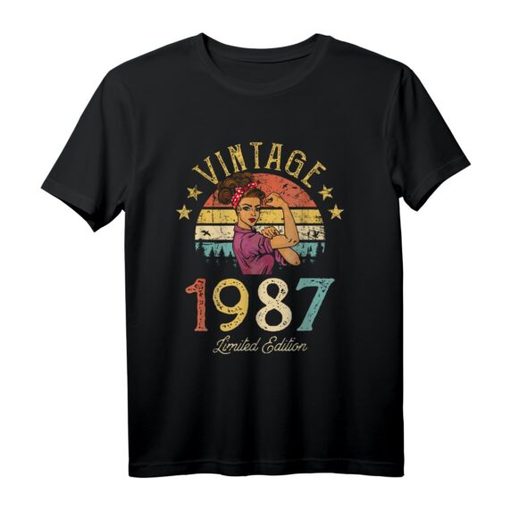 Vintage 1987 Made in 1987 34. Geburtstag T-Shirt für Frauen und Männer - Limitierte Retro Auflage für den besonderen Geburtstag