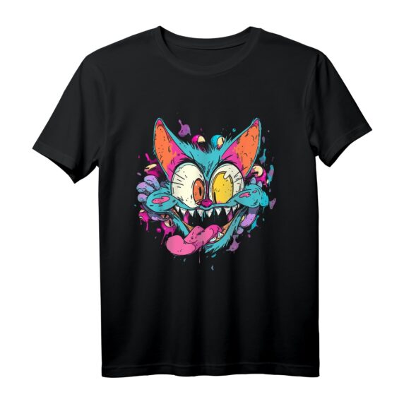 Weirdcore Dreamcore 90er Retro Funky Cat T-Shirt  Einzigartiges Streetwear-Design für alternative Modefans