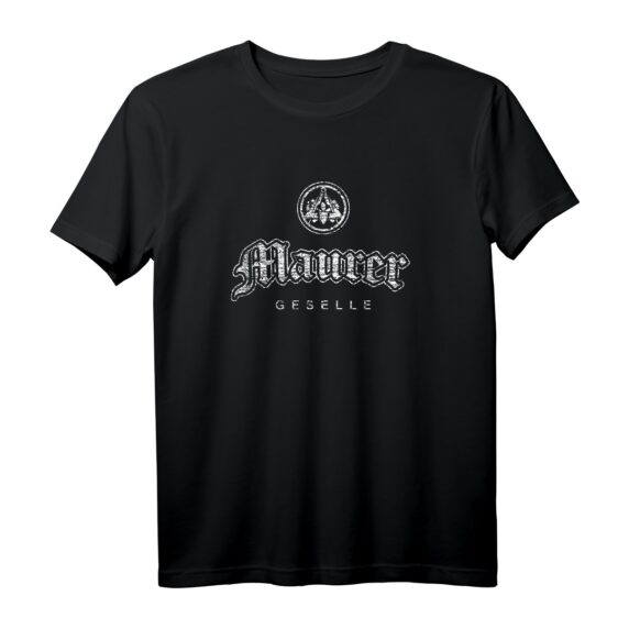 Zunftzeichen Maurer Geselle T-Shirt in alt-gotischer Schrift  Perfektes Geschenk für Gesellenprüfung und Maurerhandwerk